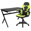 Ensemble bureau gamer et chaise de course Flash Furniture avec porte-gobelet, support de casque et 2 trous de gestion des câbles