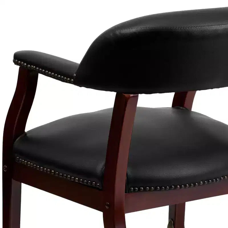 Fauteuil de conférence Emma et Oliver avec clous décoratifs et roulettes