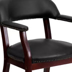 Fauteuil de conférence Emma et Oliver avec clous décoratifs et roulettes