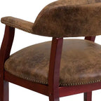Fauteuil de conférence Emma et Oliver avec clous décoratifs et roulettes