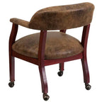 Fauteuil de conférence Emma et Oliver avec clous décoratifs et roulettes