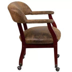 Fauteuil de conférence Emma et Oliver avec clous décoratifs et roulettes