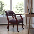 Fauteuil de conférence Emma et Oliver avec clous décoratifs et roulettes