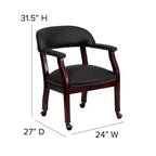Fauteuil de conférence Emma et Oliver avec clous décoratifs et roulettes
