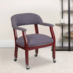 Fauteuil de conférence Emma et Oliver avec clous décoratifs et roulettes
