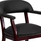 Fauteuil de conférence Emma et Oliver avec clous décoratifs et roulettes