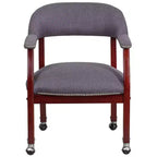 Fauteuil de conférence Emma et Oliver avec clous décoratifs et roulettes