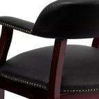 Fauteuil de conférence Emma et Oliver avec clous décoratifs et roulettes