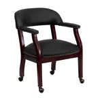Fauteuil de conférence Emma et Oliver avec clous décoratifs et roulettes