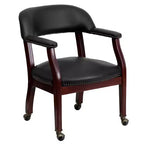 Fauteuil de conférence Emma et Oliver avec clous décoratifs et roulettes