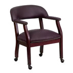 Fauteuil de conférence Emma et Oliver avec clous décoratifs et roulettes
