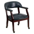 Fauteuil de conférence Emma et Oliver avec clous décoratifs et roulettes