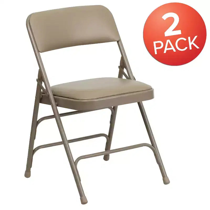Chaise Pliante Rembourrée en Métal Emma et Oliver, Lot de 2, Portable pour la Maison, le Bureau et les Événements/Fêtes