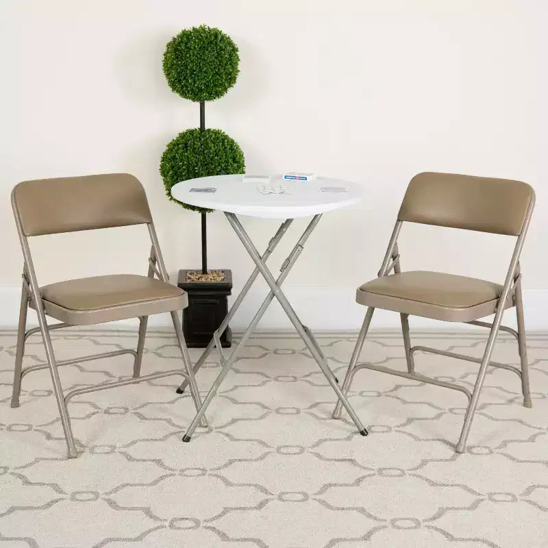 Chaise Pliante Rembourrée en Métal Emma et Oliver, Lot de 2, Portable pour la Maison, le Bureau et les Événements/Fêtes