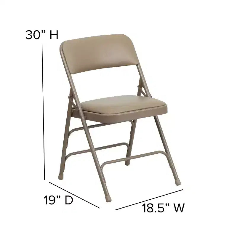 Chaise Pliante Rembourrée en Métal Emma et Oliver, Lot de 2, Portable pour la Maison, le Bureau et les Événements/Fêtes