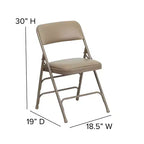 Chaise Pliante Rembourrée en Métal Emma et Oliver, Lot de 2, Portable pour la Maison, le Bureau et les Événements/Fêtes