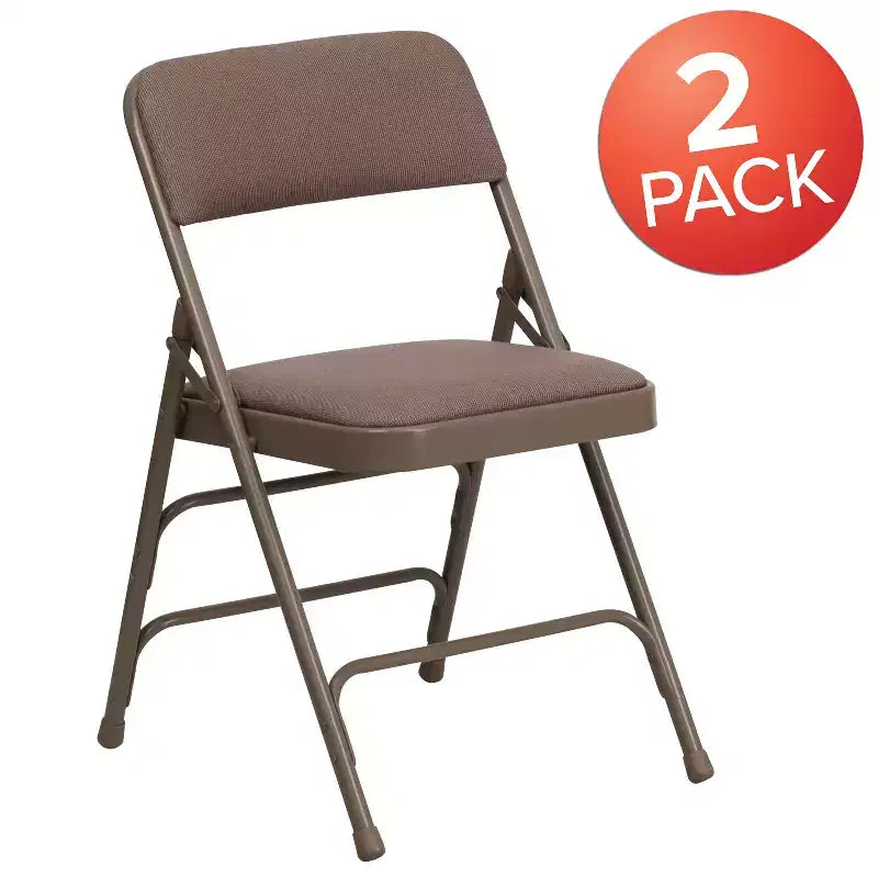 Chaise Pliante Rembourrée en Métal Emma et Oliver, Lot de 2, Portable pour la Maison, le Bureau et les Événements/Fêtes