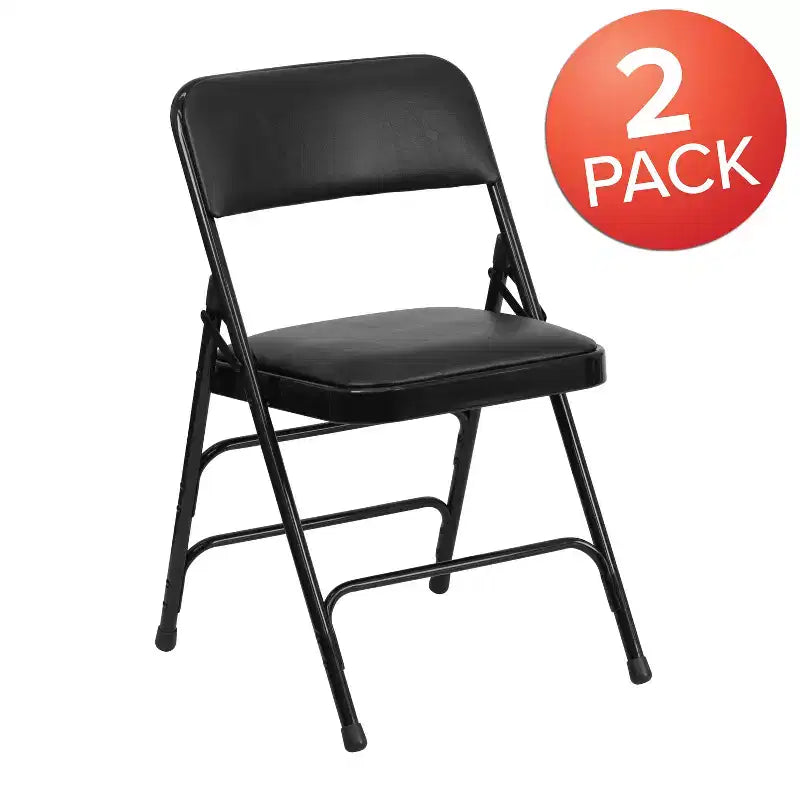Chaise Pliante Rembourrée en Métal Emma et Oliver, Lot de 2, Portable pour la Maison, le Bureau et les Événements/Fêtes