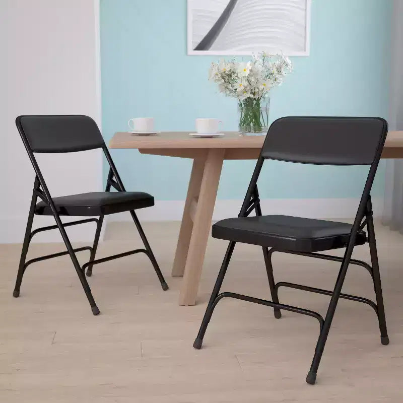 Chaise Pliante Rembourrée en Métal Emma et Oliver, Lot de 2, Portable pour la Maison, le Bureau et les Événements/Fêtes