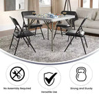 Chaise Pliante Rembourrée en Métal Emma et Oliver, Lot de 2, Portable pour la Maison, le Bureau et les Événements/Fêtes