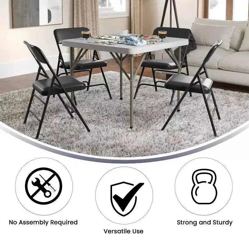 Chaise Pliante Rembourrée en Métal Emma et Oliver, Lot de 2, Portable pour la Maison, le Bureau et les Événements/Fêtes