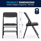 Chaise Pliante Rembourrée en Métal Emma et Oliver, Lot de 2, Portable pour la Maison, le Bureau et les Événements/Fêtes