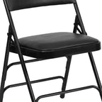 Chaise Pliante Rembourrée en Métal Emma et Oliver, Lot de 2, Portable pour la Maison, le Bureau et les Événements/Fêtes