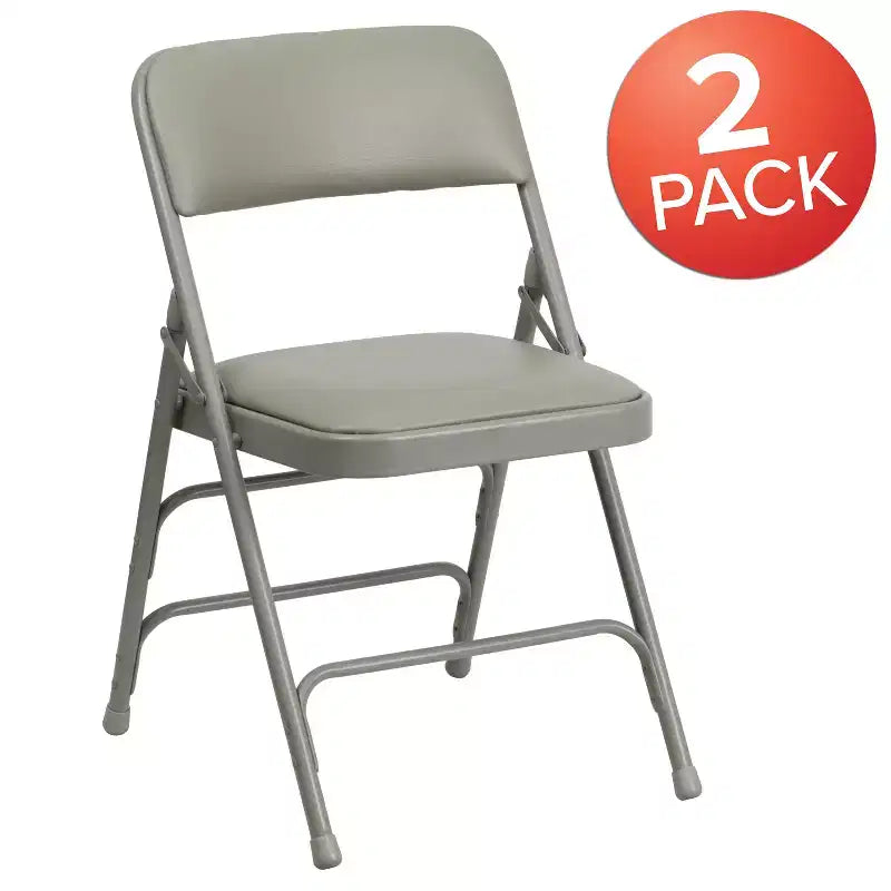 Chaise Pliante Rembourrée en Métal Emma et Oliver, Lot de 2, Portable pour la Maison, le Bureau et les Événements/Fêtes
