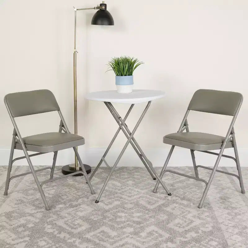 Chaise Pliante Rembourrée en Métal Emma et Oliver, Lot de 2, Portable pour la Maison, le Bureau et les Événements/Fêtes