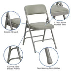 Chaise Pliante Rembourrée en Métal Emma et Oliver, Lot de 2, Portable pour la Maison, le Bureau et les Événements/Fêtes