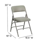 Chaise Pliante Rembourrée en Métal Emma et Oliver, Lot de 2, Portable pour la Maison, le Bureau et les Événements/Fêtes