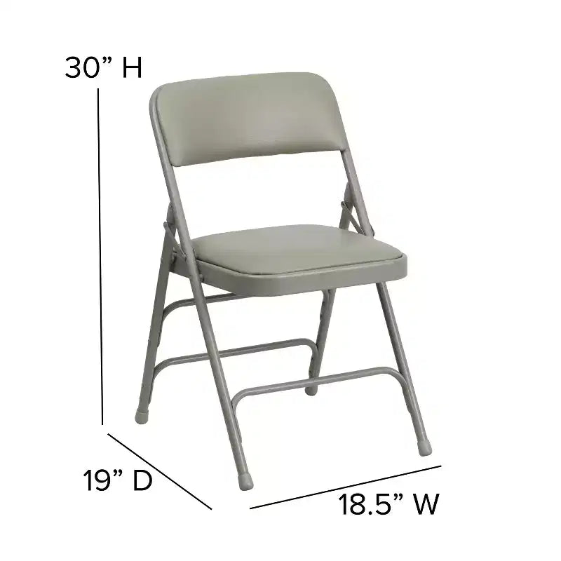 Chaise Pliante Rembourrée en Métal Emma et Oliver, Lot de 2, Portable pour la Maison, le Bureau et les Événements/Fêtes