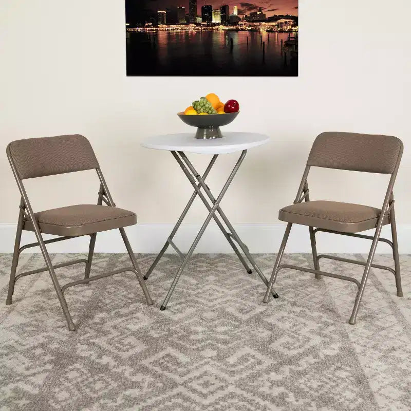 Chaise Pliante Rembourrée en Métal Emma et Oliver, Lot de 2, Portable pour la Maison, le Bureau et les Événements/Fêtes