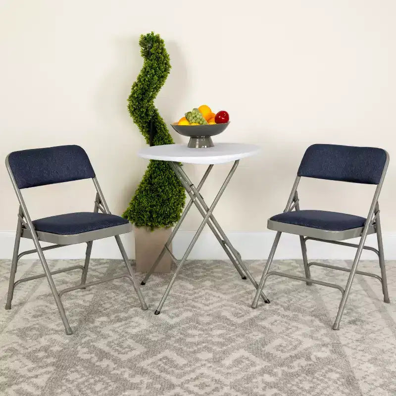 Chaise Pliante Rembourrée en Métal Emma et Oliver, Lot de 2, Portable pour la Maison, le Bureau et les Événements/Fêtes