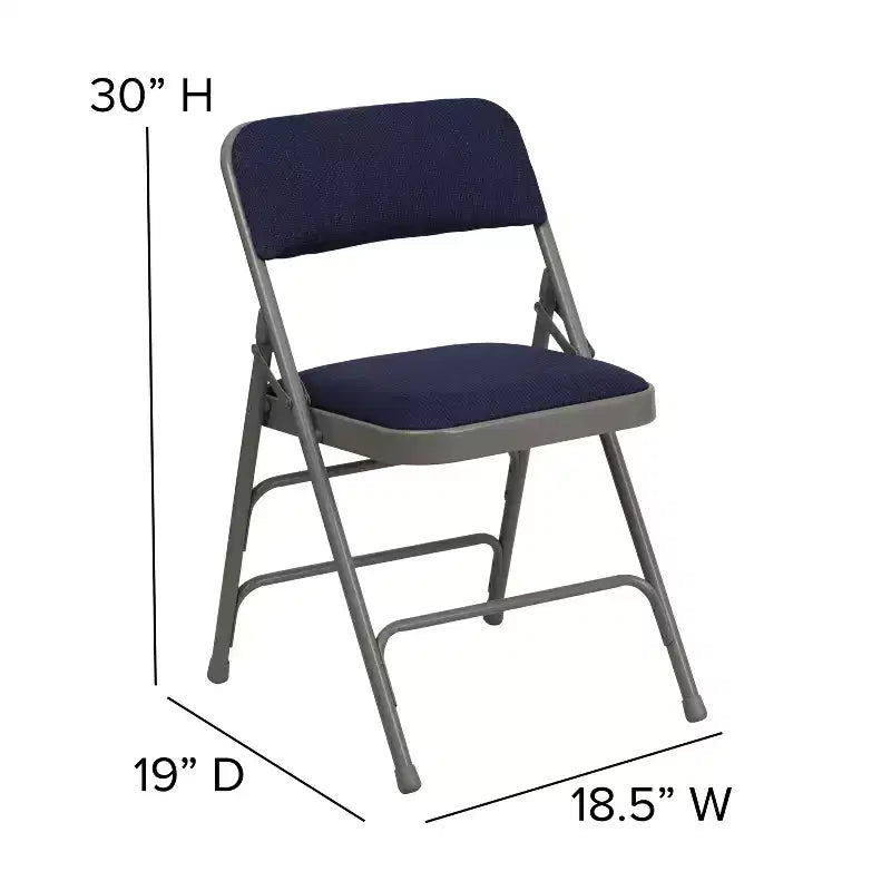 Chaise Pliante Rembourrée en Métal Emma et Oliver, Lot de 2, Portable pour la Maison, le Bureau et les Événements/Fêtes