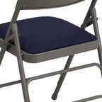 Chaise Pliante Rembourrée en Métal Emma et Oliver, Lot de 2, Portable pour la Maison, le Bureau et les Événements/Fêtes