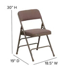 Chaise Pliante Rembourrée en Métal Emma et Oliver, Lot de 2, Portable pour la Maison, le Bureau et les Événements/Fêtes