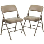 Chaise Pliante Rembourrée en Métal Emma et Oliver, Lot de 2, Portable pour la Maison, le Bureau et les Événements/Fêtes