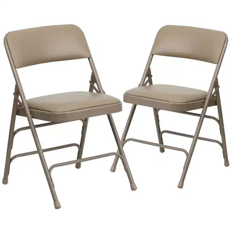 Chaise Pliante Rembourrée en Métal Emma et Oliver, Lot de 2, Portable pour la Maison, le Bureau et les Événements/Fêtes