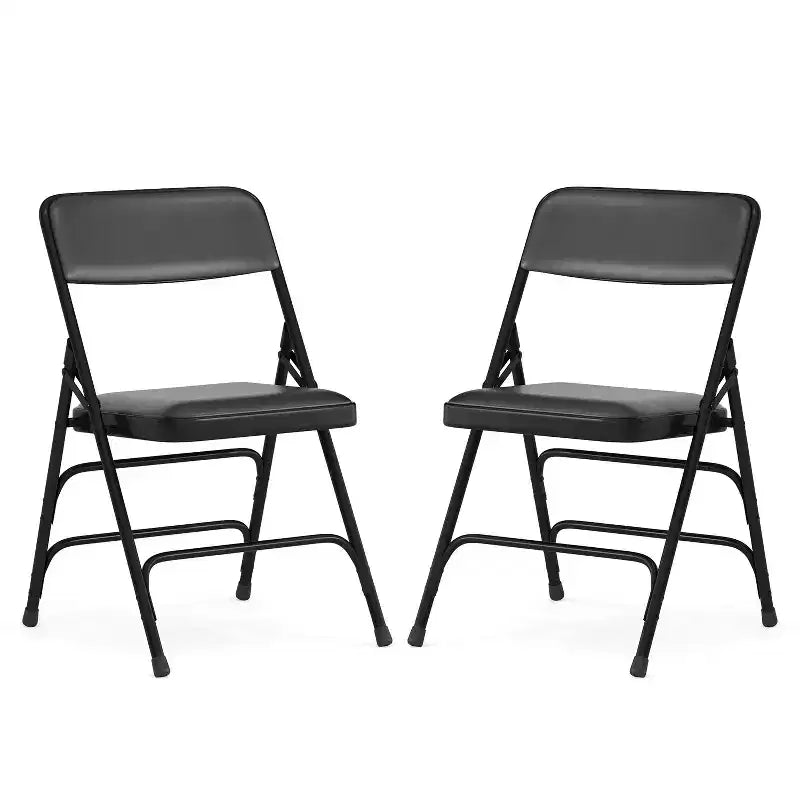 Chaise Pliante Rembourrée en Métal Emma et Oliver, Lot de 2, Portable pour la Maison, le Bureau et les Événements/Fêtes