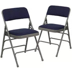Chaise Pliante Rembourrée en Métal Emma et Oliver, Lot de 2, Portable pour la Maison, le Bureau et les Événements/Fêtes