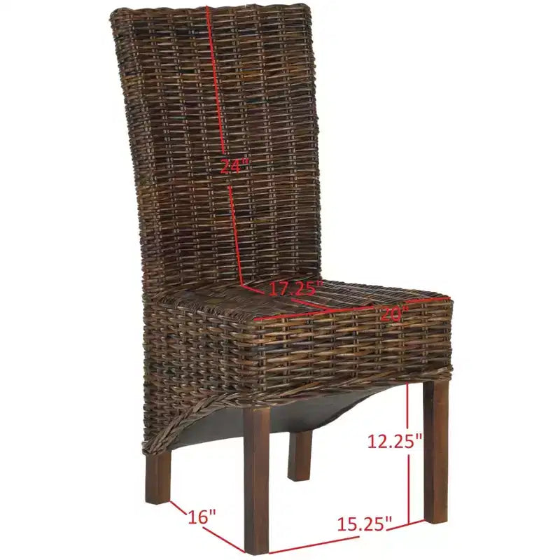 Chaise Ridge Side – Lot de 2 – FOX6523 – Brun Pécan – Safavieh Couture