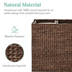 Best Choice Products Grand panier à linge double en jacinthe d'eau naturelle avec 2 sacs de doublure, poignées