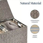 Best Choice Products Grand panier à linge double en jacinthe d'eau naturelle avec 2 sacs de doublure, poignées