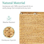 Best Choice Products Grand panier à linge double en jacinthe d'eau naturelle avec 2 sacs de doublure, poignées