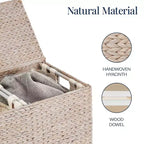 Best Choice Products Grand panier à linge double en jacinthe d'eau naturelle avec 2 sacs de doublure, poignées