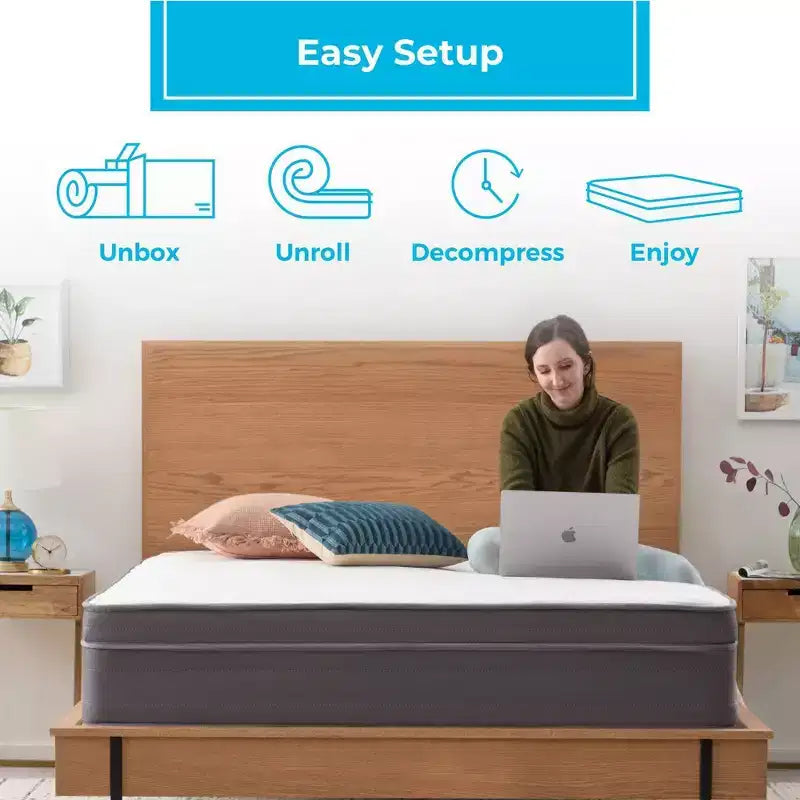 Matelas hybride en mousse à mémoire de forme et gel Linenspa Essentials 12