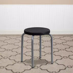 Tabouret empilable Flash Furniture (lot de 10) avec cadre en acier thermolaqué argenté