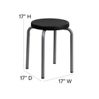 Tabouret empilable Flash Furniture (lot de 10) avec cadre en acier thermolaqué argenté
