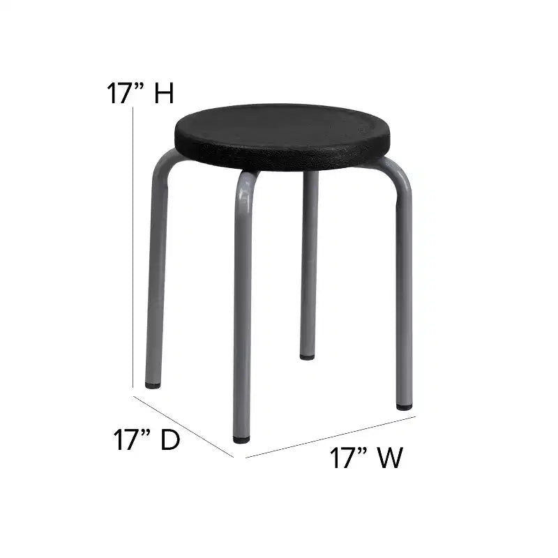 Tabouret empilable Flash Furniture (lot de 10) avec cadre en acier thermolaqué argenté